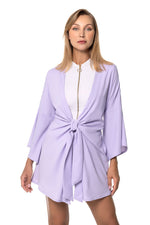 omen's Ocean Drive Cover-Up with Front Tie – Lightweight Beach Kimono in Lavendula for Pool, Vacation & Cruise