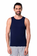 Men's Dade Swim Tank – Navy Quick-Dry Mesh Tank Top for Beach, Pool & Workout
