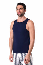 Men's Dade Swim Tank – Navy Quick-Dry Mesh Tank Top for Beach, Pool & Workout