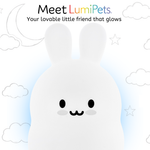 LumiPets® Bunny Night Light for Kids - Silicone Rabbit Nursery Lamp
