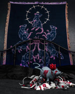 Rat King Dark Folklore Woven Blanket – Goth Tapestry Throw for Altar, Bedroom, or Dark Academia Decor
